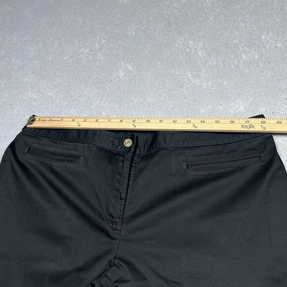 St John Collection Cropped Pants Womens Size 16 Black Capri Pockets Inseam 22” - Picture 6 of 12
